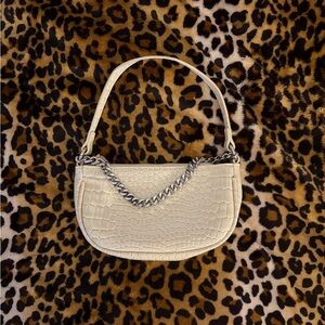 Cream colored mini purse w chain